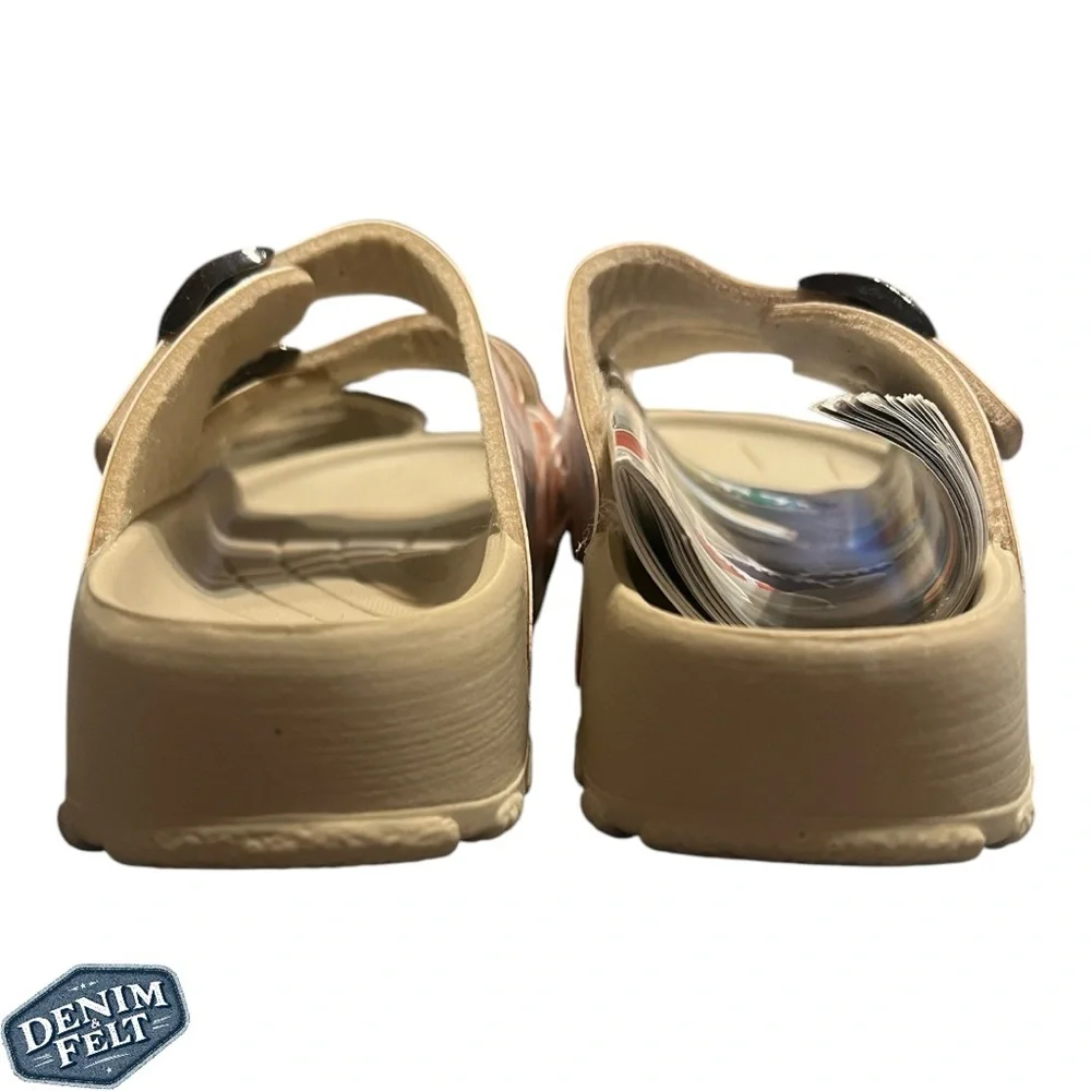 Birkenstock/ Birkis Kids/Boys Tan/Blue Sansibar Slides/Skip On Sandals | NEW/NWT